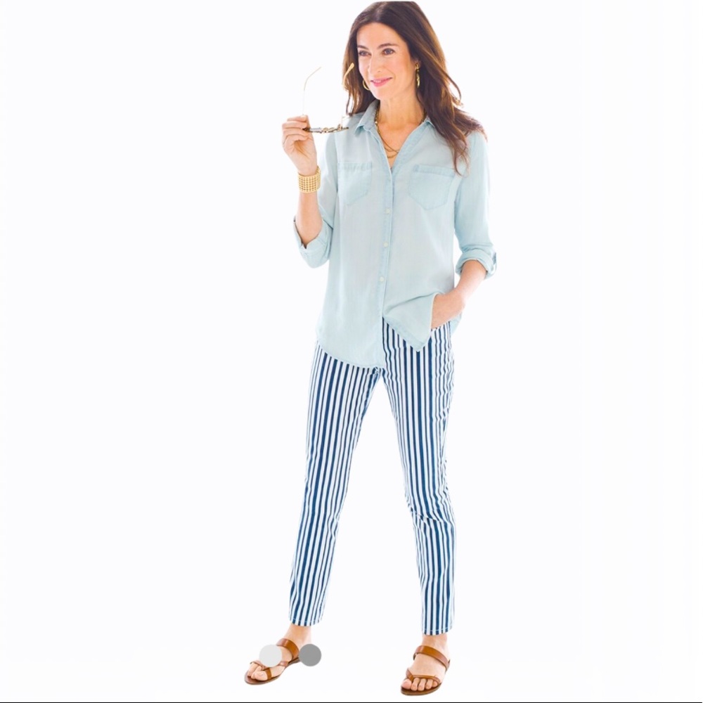 Chico’s So Slimming Striped Girlfriend Jeans - 6 - Picture 17 of 17